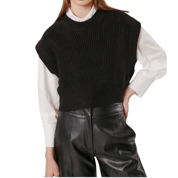 Deluc Albano Black Knit Sweater Vest Size Small NWT